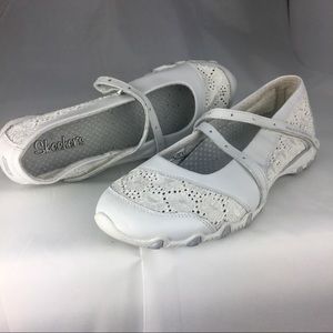 Skechers Relaxed Fit Bikers White Mary Jane Size 9
